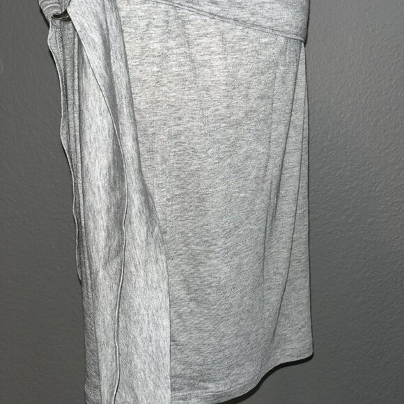 BA&SH Erika Lady Belted Faux Wrap Tee Shirt Mini Dress in Heather Gray -  Medium - Picture 9 of 16
